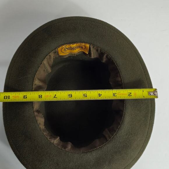 Habsburg traditional german austrian wool felt had green duck feather - Picture 12 of 13